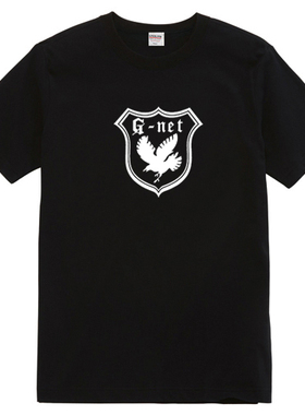 garnet crow 中村由利 优质不变形纯棉汗衫短袖宽松半袖黑色t恤