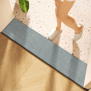 入户门浴室卫生间吸水速干脚垫门槛石地垫进门超窄细长条亚麻地垫
