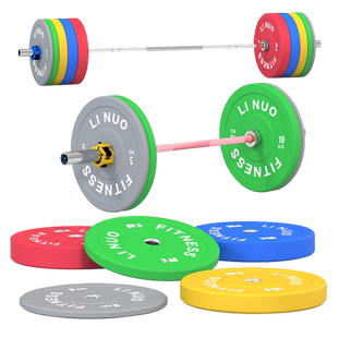 力诺臀推杠铃男女士家用奥杆1.3米二代全包橡胶深蹲练臀桥杠铃片