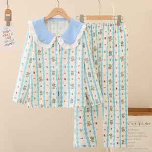 开衫 10岁小女孩子12 睡衣家居服春秋三四五六七八九岁女童公主8
