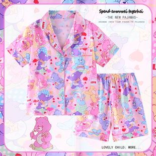 爱心小熊carebears睡衣夏季3-4-5-6-7-9-10-11岁女孩女生女童女宝