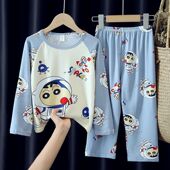 蜡笔小新小朋友睡衣春秋季 薄空调服夏装 3男童5男孩7男宝9男生11岁