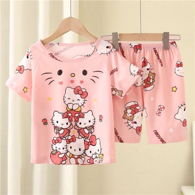 女童睡衣女孩子睡裤四五六七八九岁HelloKitty凯蒂猫儿童薄款夏装