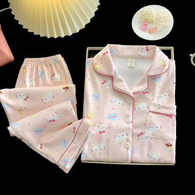 HelloKitty可爱睡衣儿童女童冬季加厚加绒保暖德绒家居服中大童装