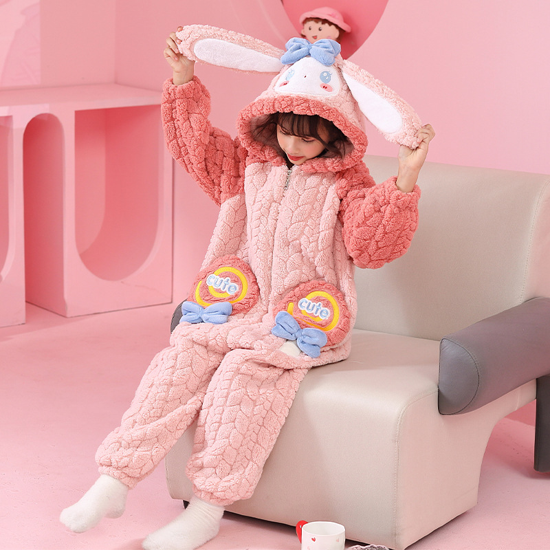 美乐蒂连体睡衣冬加厚款4女孩6女童8中大童3-5-7-9岁连身衣10保暖