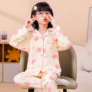 睡衣女孩3-5-7-9-10-12周岁Loopy露比儿童春款秋装长袖海狸家居服