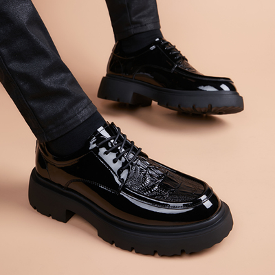 休闲皮鞋爆款厚底增高百搭商务