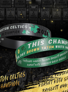 S2官方原创 凯尔特人冠军阵容限定手环 塔图姆 布朗 篮球运动周边