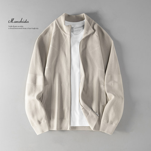 日系松弛感宽松立领针织衫