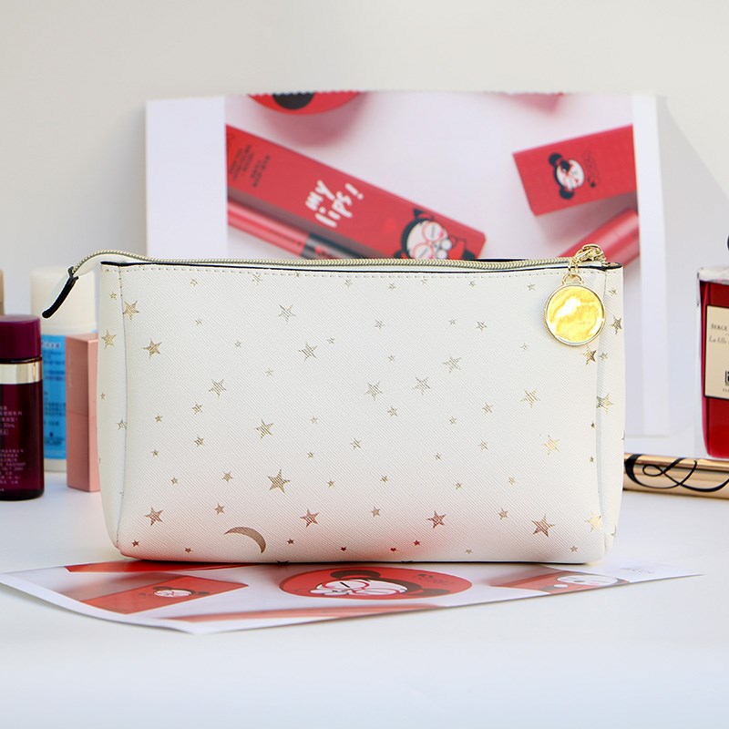 尚一专柜新款赠品 雅诗兰黛白色星座化妆包 PU收纳包时尚便携手拿