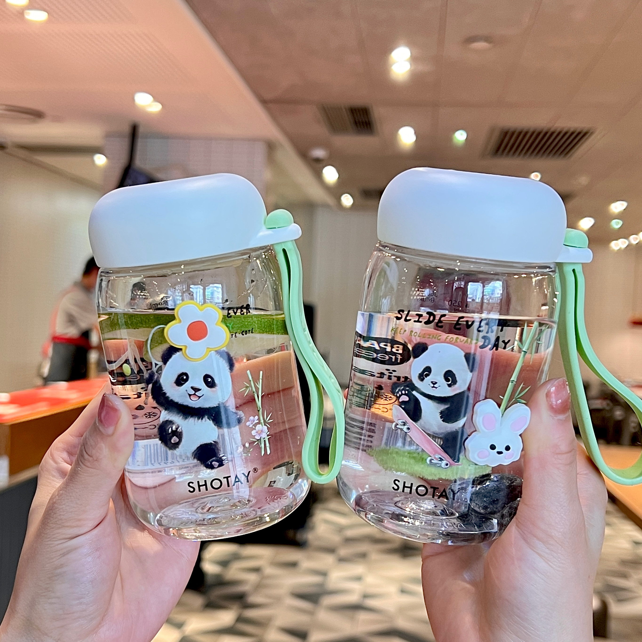 夏天小水杯迷你新款高颜值泡茶杯女士随身携带耐高温口袋塑料杯