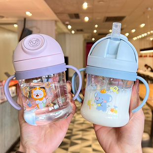 婴儿学饮杯小巧一岁宝宝喝水杯2025新款儿童吸管杯刻度重力球水瓶