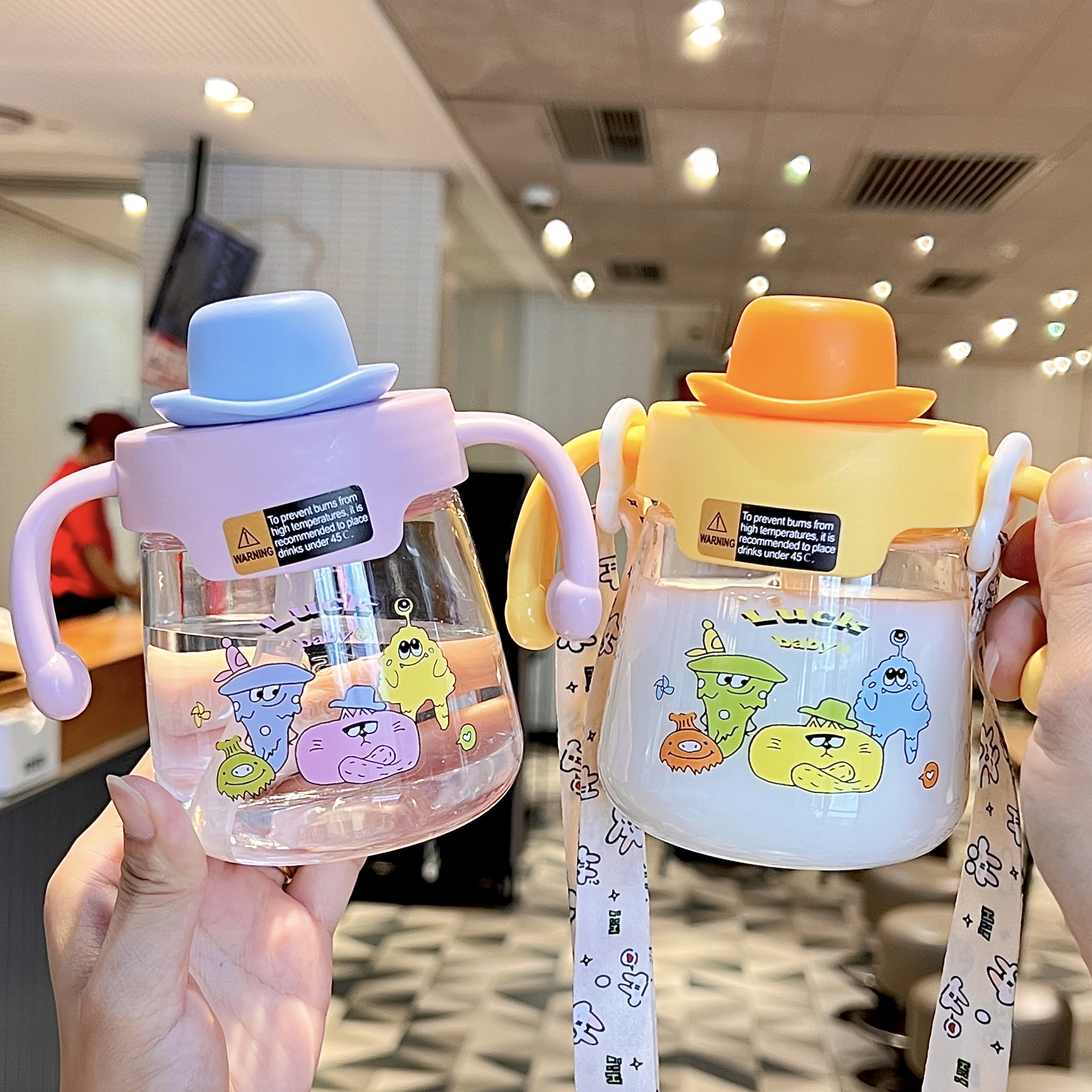 儿童牛奶杯1-2-3岁以上宝宝直饮喝水新款水瓶幼儿园防摔吸管水杯