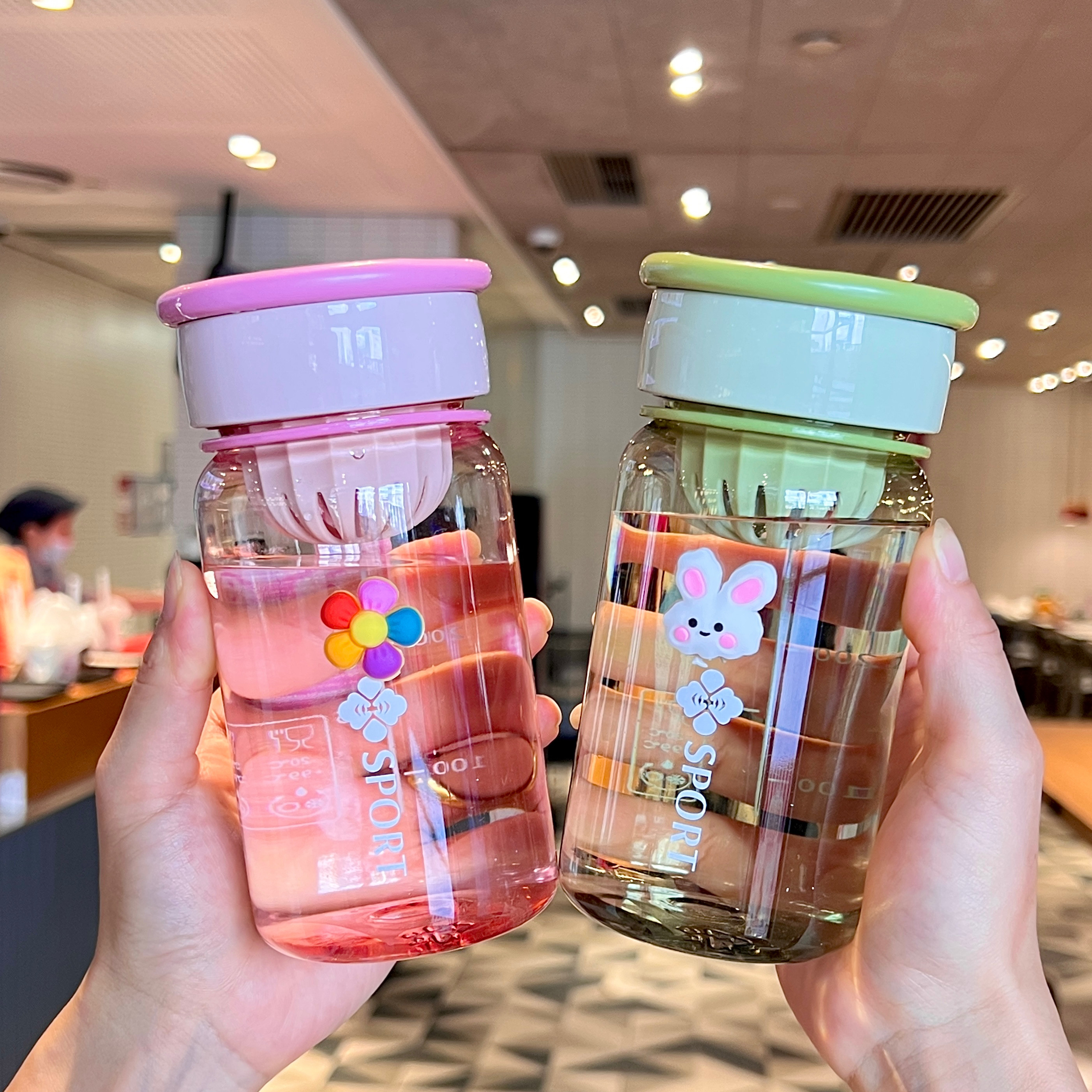 透明水杯女士高颜值夏季茶杯学生运动水壶便携简约食品级泡茶杯子