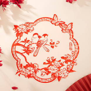 故宫高档静电贴中国风窗花2026马年PVC玻璃贴纸新春节日装饰布置