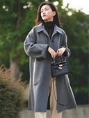 通勤百搭双面羊毛大衣女中长款 2025秋冬新款 宽松高端通勤毛呢外套