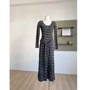 显瘦长袖 2025早秋季 复古纯欲风性感辣妹修身 法式 连衣裙女 新款