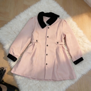 小个子收腰显瘦高级爆款 新款 通勤外套 小香风连衣裙女粉色秋季 法式