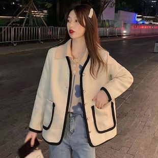 小香风时尚 撞色上衣显瘦遮肉韩版 外套女 气质mm早秋时尚 2025年秋季