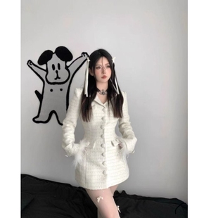 西装 千金小香风中长款 重工连衣裙子女 新款 气质名媛高级轻奢感秋季