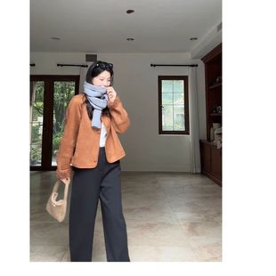 保暖宽松加厚麂皮绒外套冬季 秋冬洋气复古 百搭加绒学生女2025新款