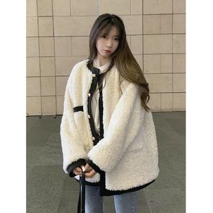 气质上衣潮 宽松百搭短款 羊羔毛小香风外套女秋冬2025新款 韩版