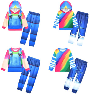 新款 cosplay罗布乐思ROBLOX卡通连帽套头卫衣 儿童卫衣套装