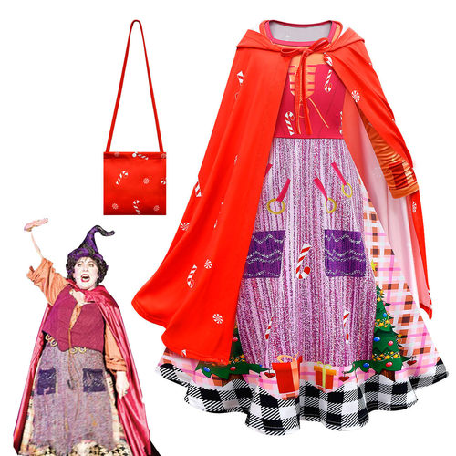 女巫也疯狂2女童演出礼服裙万圣节儿童cos服装hocus pocus