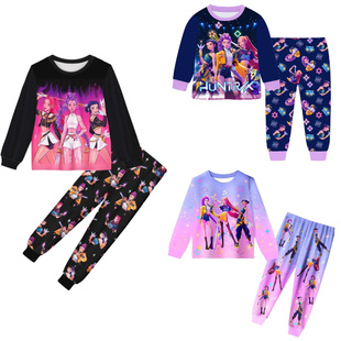 万圣节猎魔女团kpop Demon Hunters米拉佐依鲁米长袖长裤儿童睡衣