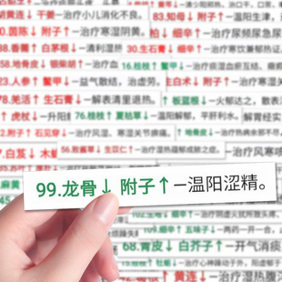 A220张阴阳用药贴纸中医药材基础知识学习笔记本iPad贴画防水