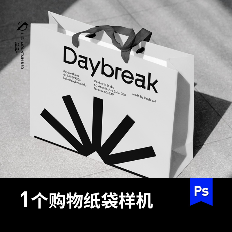 购物手提袋纸袋样机服装打包袋vi贴图效果图模板设计素材可改色