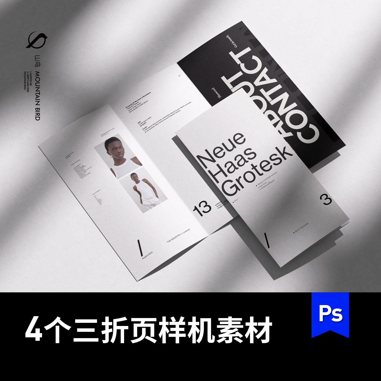 多角度A4宣传三折页样机vi贴图mockup菜单说明书小册子PS效果图图片