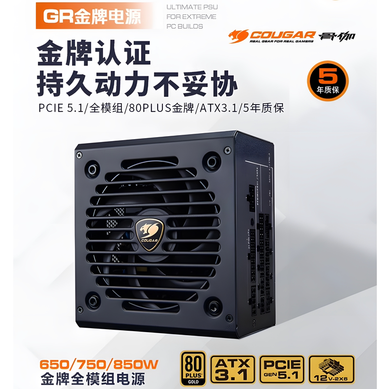 骨咖金牌全模组电源五年质保图片