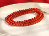 保山南红佛珠108颗 多圈南红手串 满色满肉柿子红 8.5mm 4号
