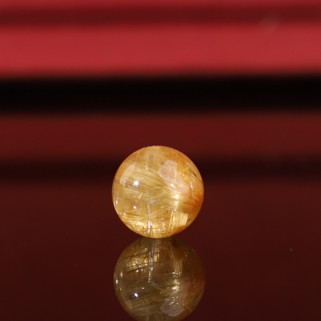 多宝家!正品天然老料金发晶圆珠散珠钛晶单颗精品顺发晶1号9.5mm