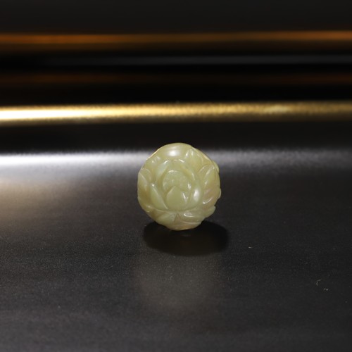 原矿天然盐源玛瑙雕刻金鱼荷花珠diy配饰转运珠顶珠散珠13.6nm03