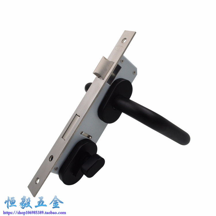 不锈钢窄框黑色8520分体锁 有框玻璃门铝合金阳台门锁 方管门锁