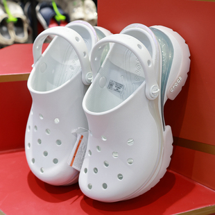 Crocs新款卡骆驰小海豚女鞋复古老爹厚底气垫沙滩洞凉拖鞋212811