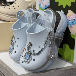 crocs卡洛驰新款女鞋沙滩耀饰小海豚气垫厚底洞洞鞋凉拖鞋213218