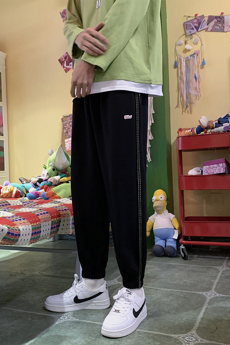 2021秋装新款港风宽松休闲裤男秋季运动裤九分裤子潮KZ006,男装休闲裤,电商D240-242