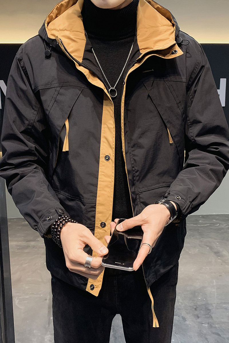 100%聚酯纤维秋装新款连帽工装夹克男秋季外套潮JK8810-P90控118,男装夹克,电商D240-242