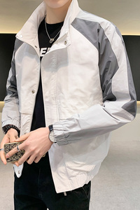 100%聚酯纤维 2021秋装新款立领夹克男休闲外套 JK8833-P85控118图片