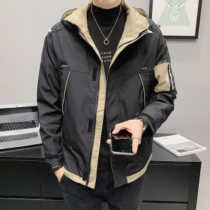 100%聚酯纤维2021秋装新款连帽夹克男修身外套潮 JK8812-P85控118图片