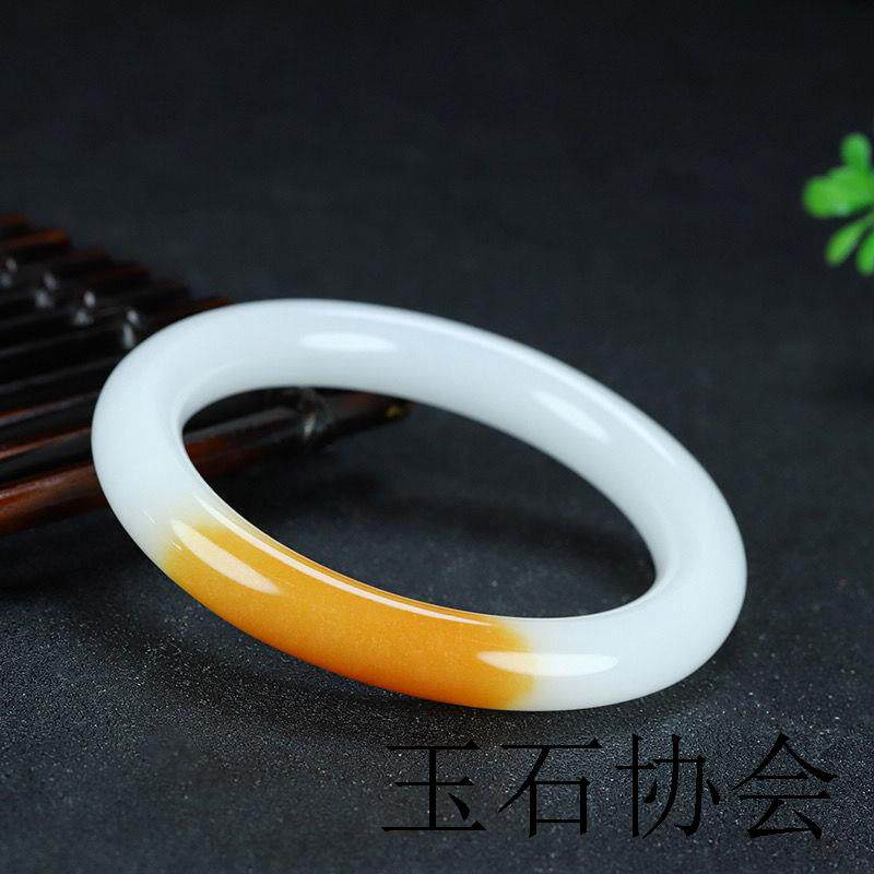 新疆和田玉色手镯且末料老坑料糖羊脂玉手镯白玉男女款手镯玉镯子