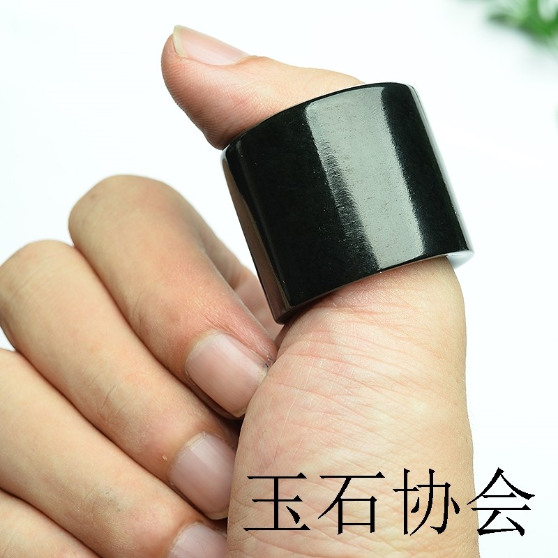 青玉戒指男款新疆籽料玉扳指正品