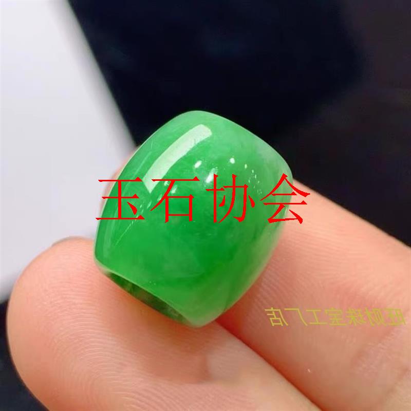缅甸老坑冰阳绿翡翠色珠子冰糯种飘花路路通吊坠多彩转运珠锁骨链