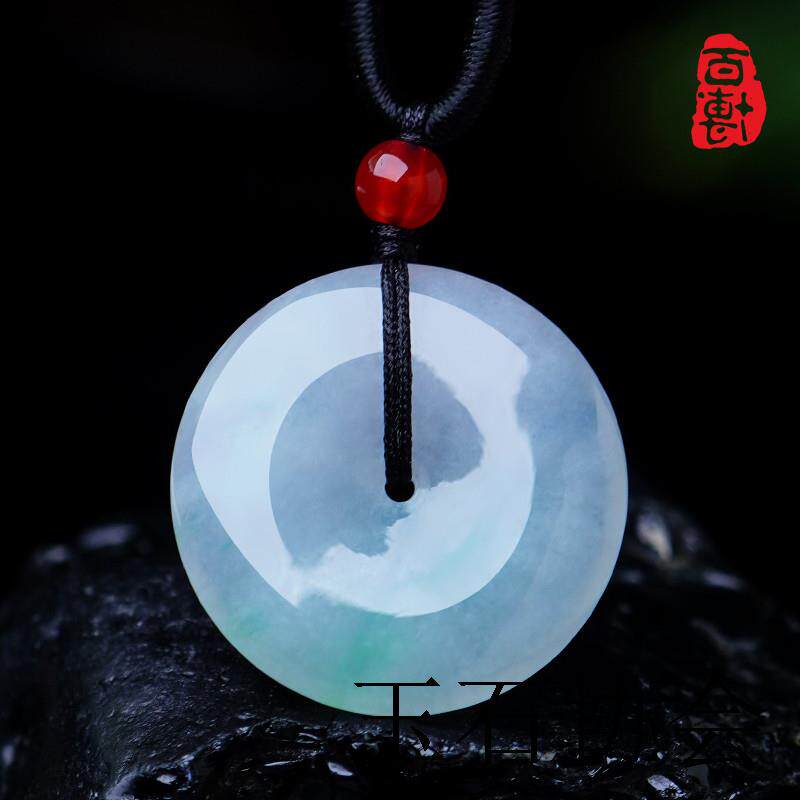 翡翠色冰种平安扣吊坠男女款怀古玉扣缅甸高端玉石玉坠多款百搭款