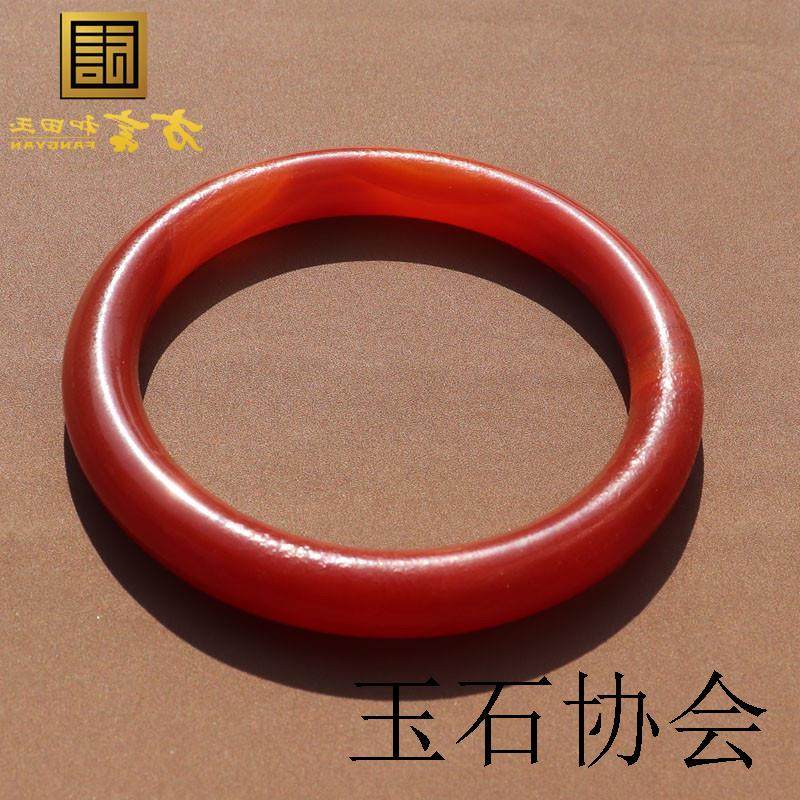 传世收藏老玛瑙手镯保山冰种南红圆条镯子古玩玉石杂项包浆老物件