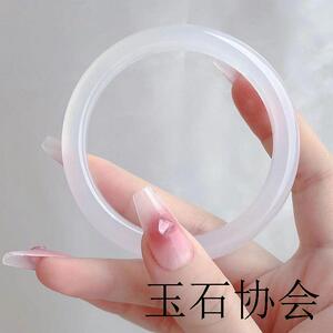 高端冰种白玉髓手镯细条少女款荔枝冻玉镯玛瑙网红叮当镯生日礼物