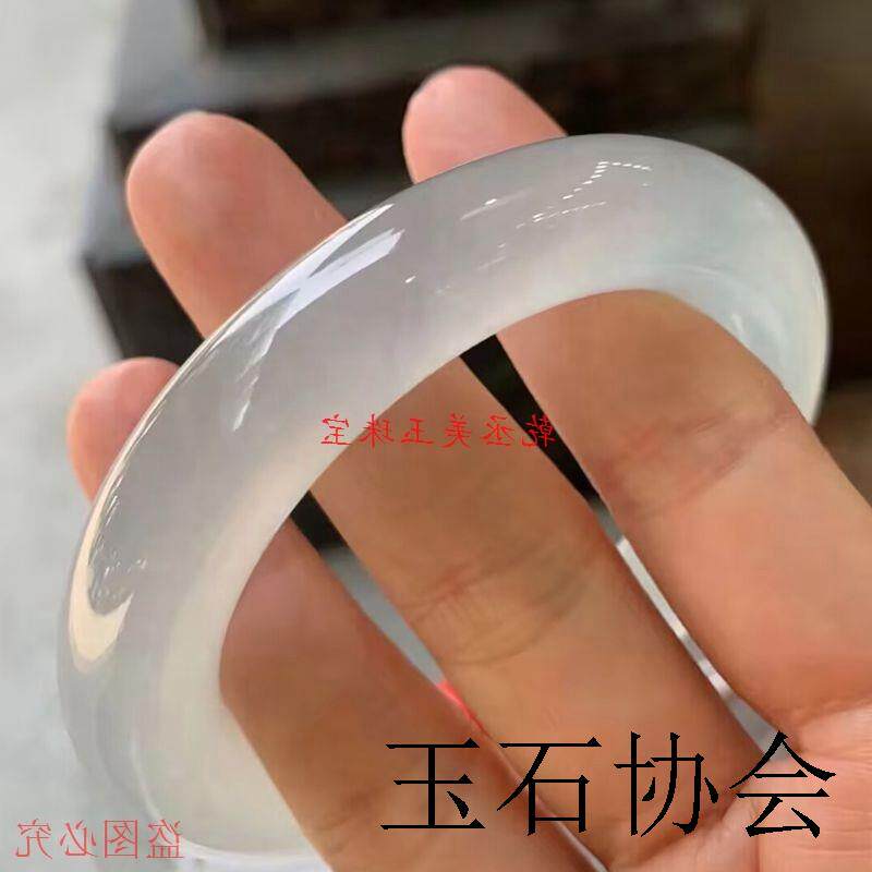 高端翡翠色货冰种玉镯老坑玉镯子胖圆条女款手镯真品手饰精品百搭
